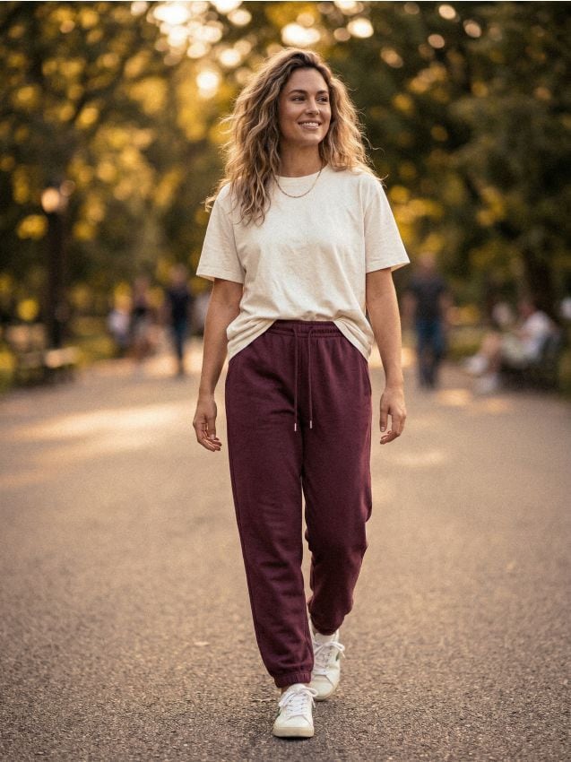 Sinsay - Pantaloni jogger din terry - carmin