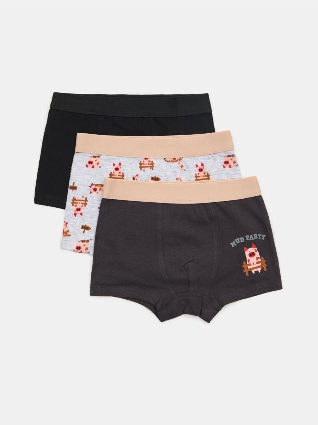 Sinsay - Boxeri din bumbac 3 pack - gri-închis