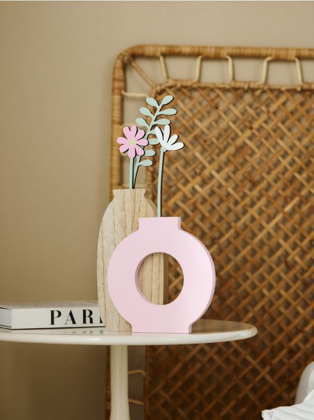 Sinsay - Decorațiune stând în forma unei vaze cu flori - roz-pastel