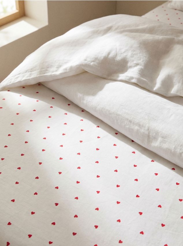 Sinsay - Cearceaf din bumbac cu elastic cu inimioare - multicolor