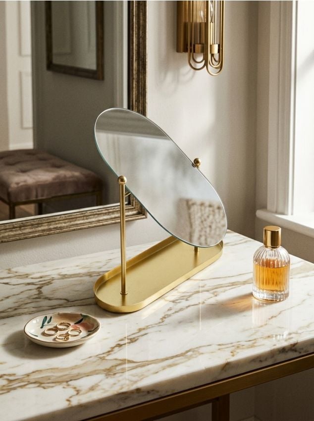 Sinsay - Oglindă cu suport - auriu