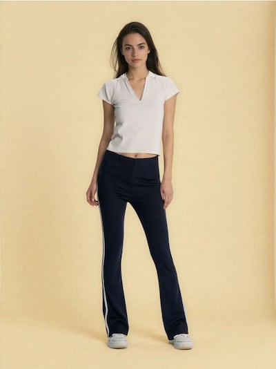 Панталони от пике с разкроени крачоли