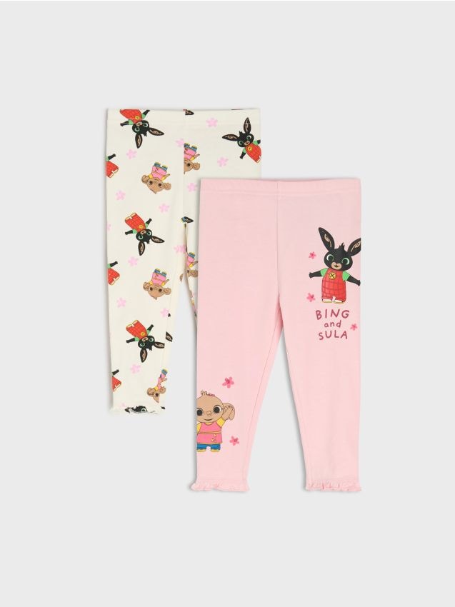 Sinsay - Set 2 colanți din bumbac Bing - roz