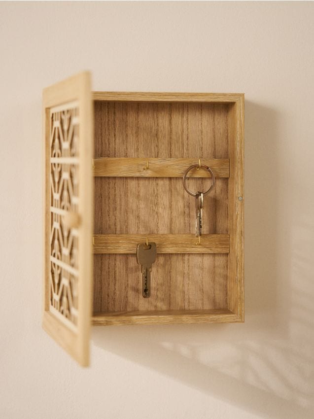 Sinsay - Dulap pentru chei cu uși traforate - bej