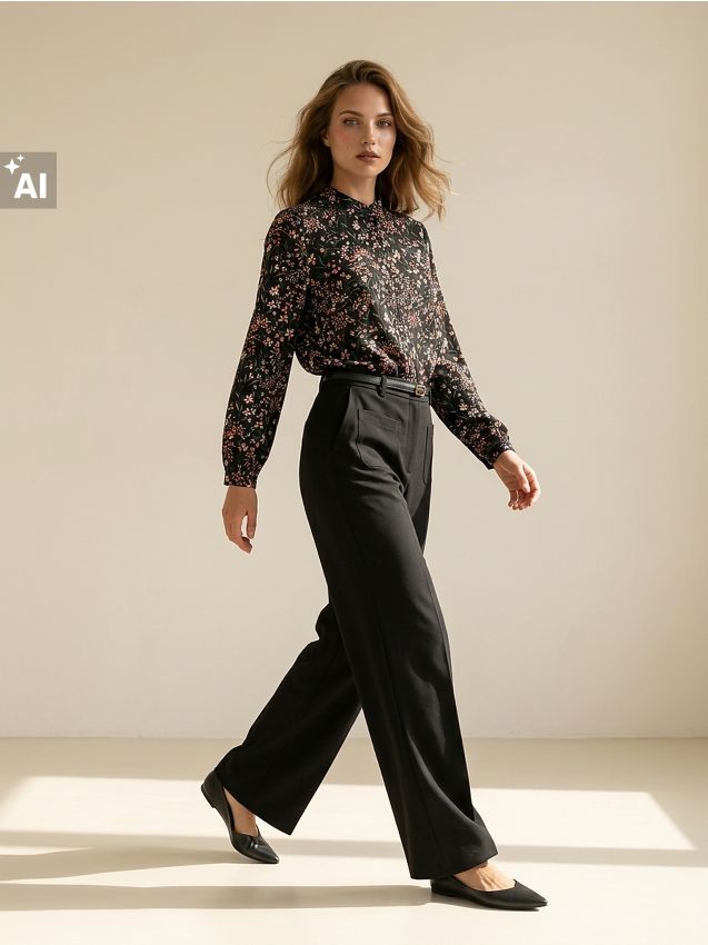 Sinsay - Cămașă din vâscoză cu imprimeu floral și talie elastică - multicolor