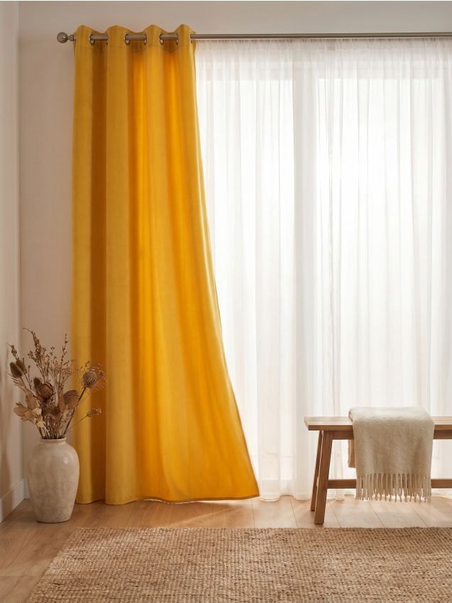 Sinsay - Draperie din catifea cu efect de umbrire și inele - chihlimbariu