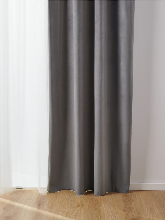 Sinsay - Draperie de catifea - gri-închis