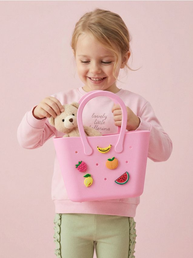 Sinsay - Geantă din silicon cu fructe 3D - roz-pastel