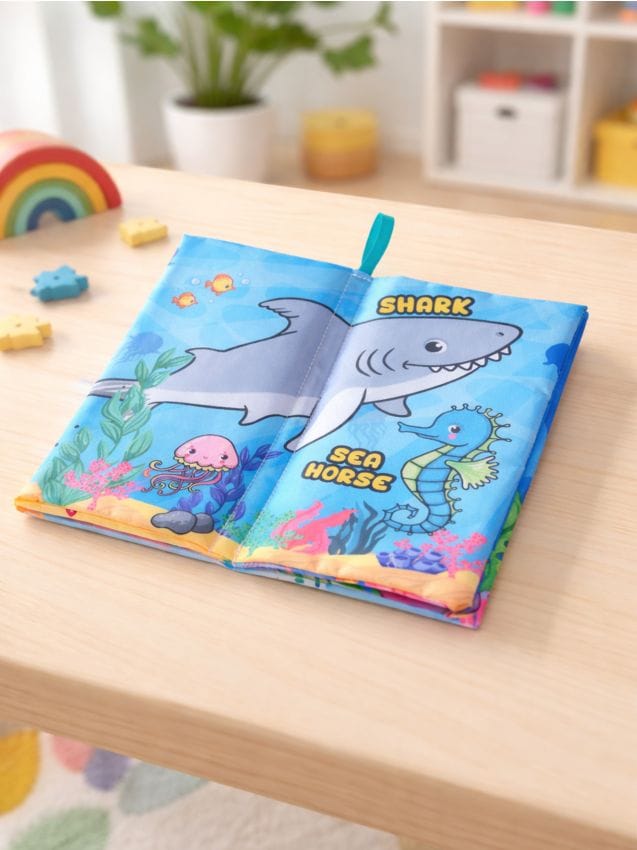 Sinsay - Cărticică textilă pentru copii cu motiv de animale - multicolor