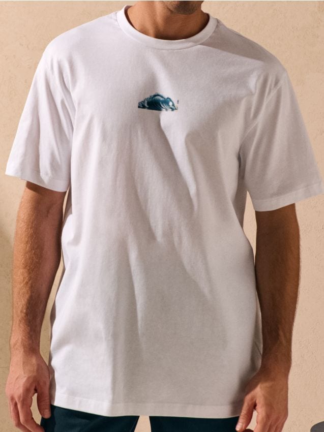 Sinsay - Tricou cu imprimeu - alb