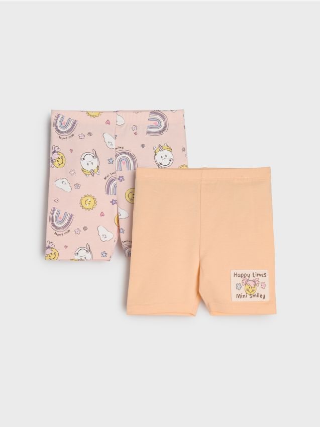 Sinsay - Colanți scurți 2 pack - oranj-mandarină