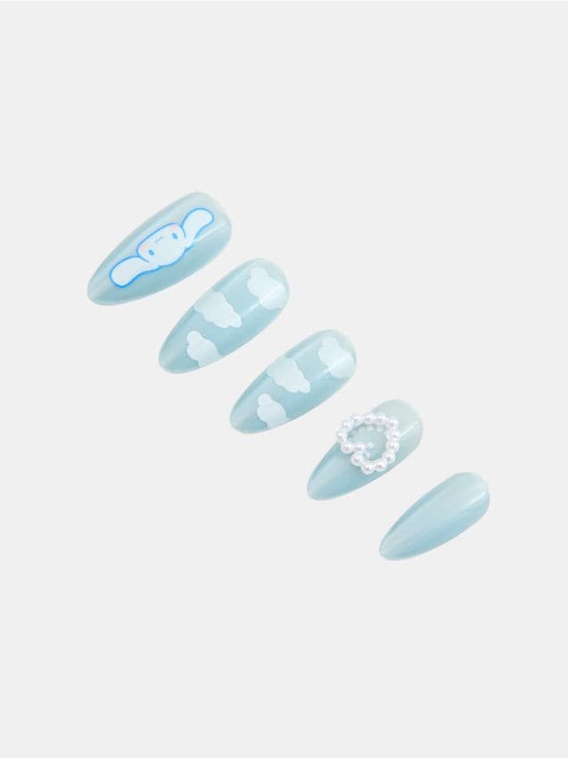Sinsay - Unghii false în formă de migdale Cinnamoroll - albastru-pal