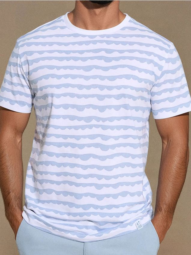 Sinsay - Tricou din bumbac în dungi - alb