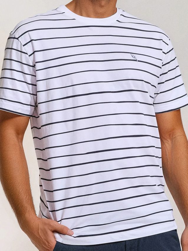 Sinsay - Tricou în dungi - alb