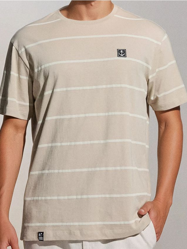 Sinsay - Tricou în dungi - bej