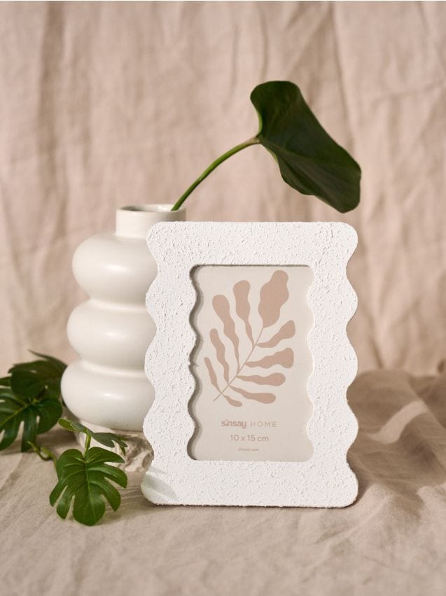 Sinsay - Ramă foto cu margine ondulată - alb