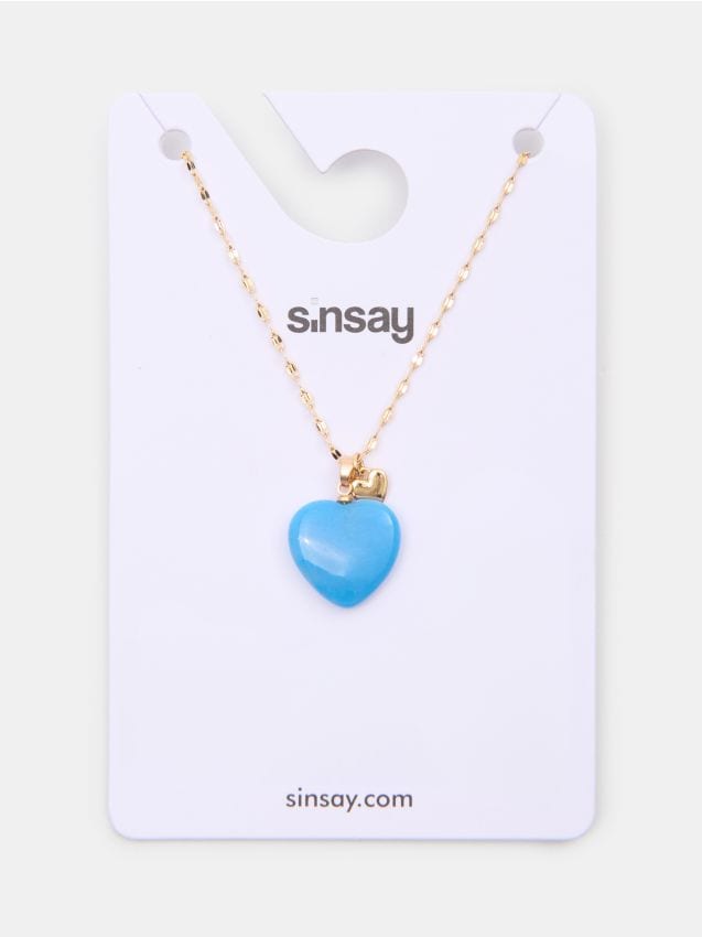 Sinsay - Colier cu pandantive în formă de inimă - auriu