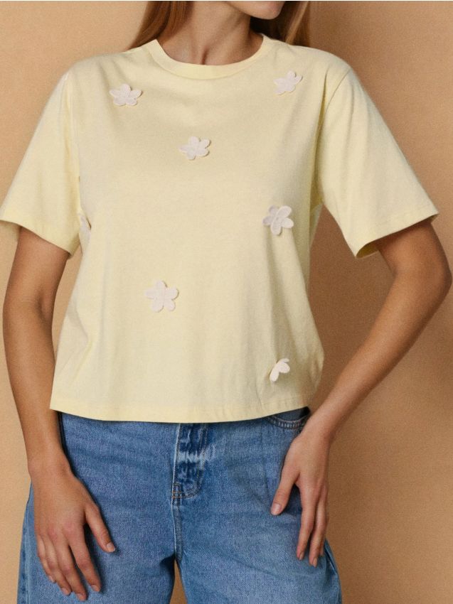 Sinsay - Koszulka z kwiatowym motywem - Inny