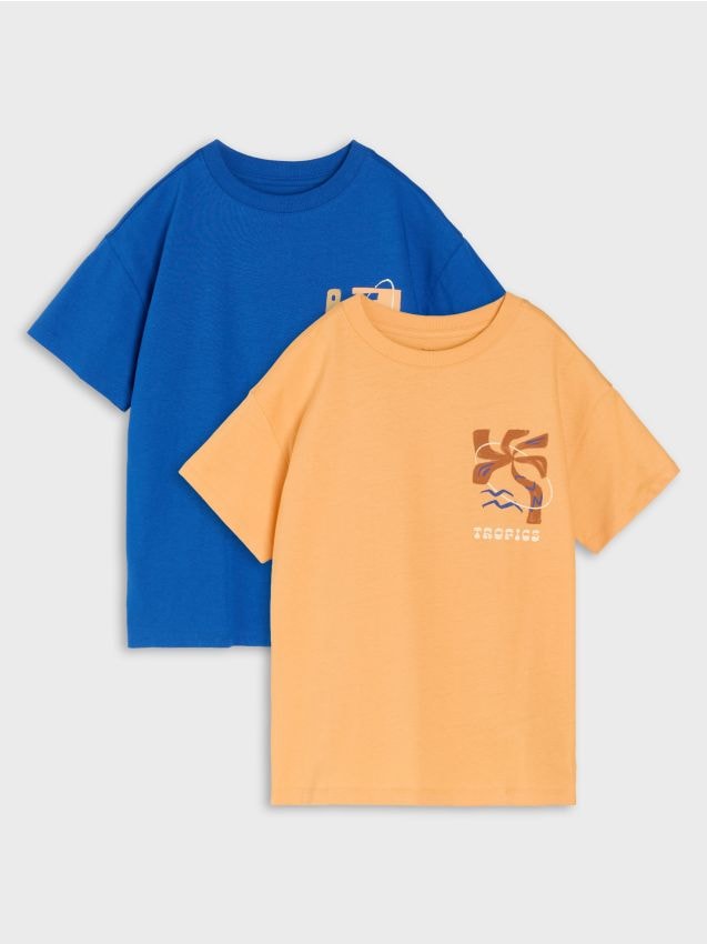 Sinsay - Tricouri din bumbac cu imprimeu 2 buc - altele