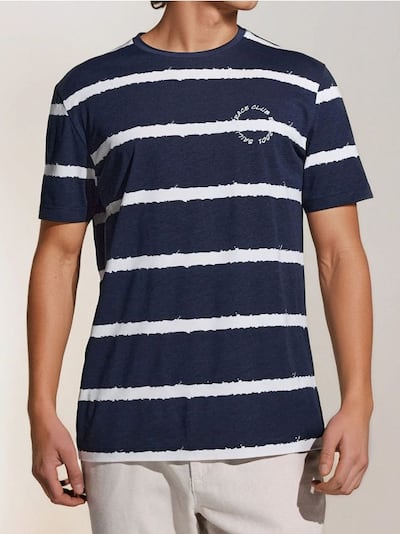Tricou din bumbac în dungi