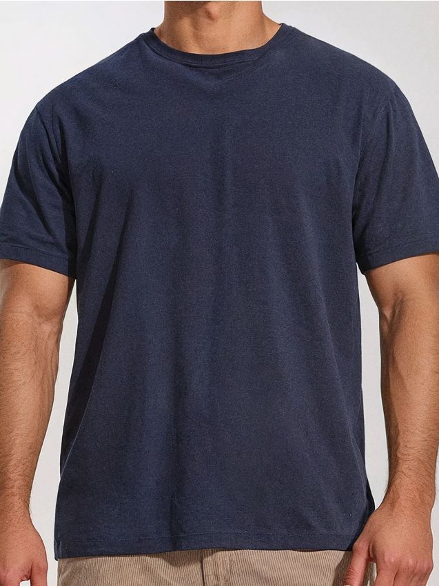 Sinsay - Tricou cu adaos de in - bleumarin