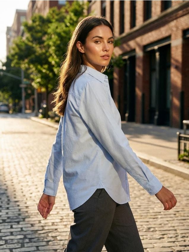 Sinsay - Cămașă cu guler - light blue