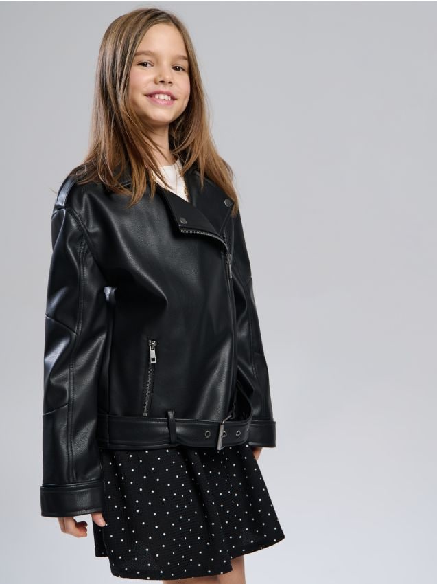 Sinsay - Geacă biker din imitație de piele - negru