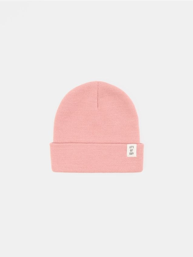 Sinsay - Čiapka beanie - pastelová ružová