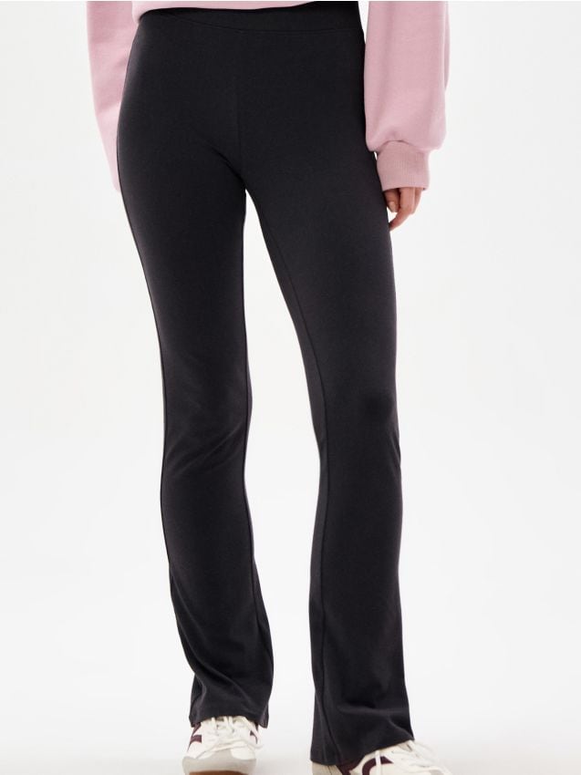 Sinsay - Pantaloni flare - gri-închis