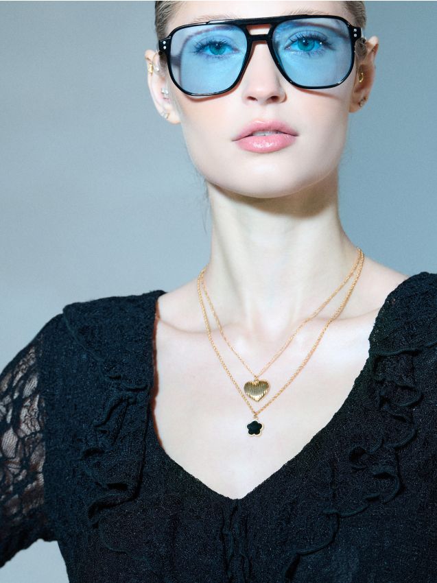 Sinsay - Colier cu pandantiv în formă de floare - auriu