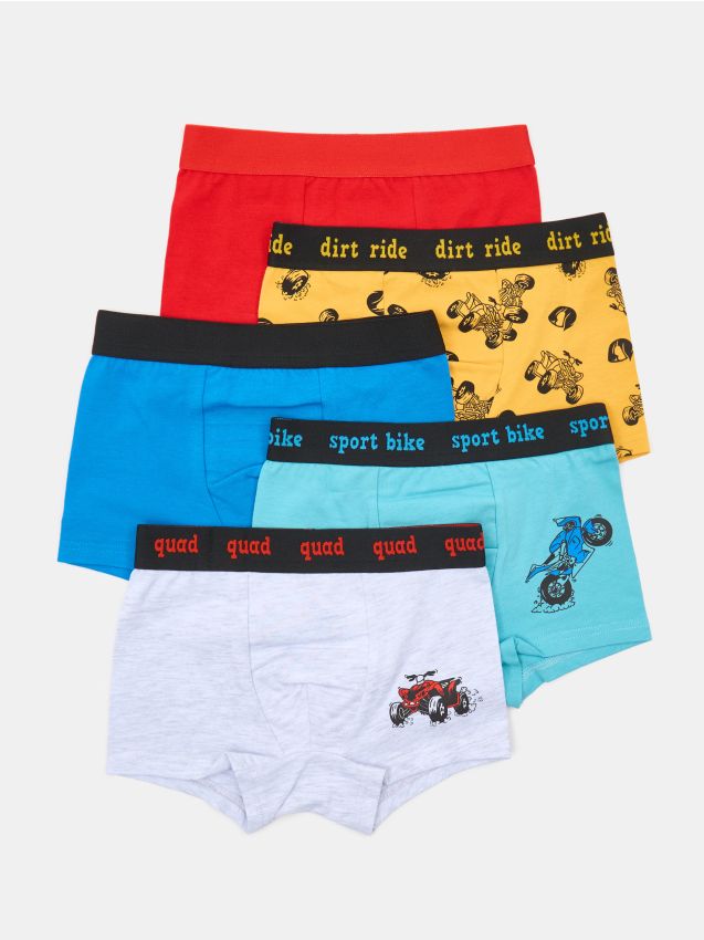 Sinsay - Bawełniane bokserki z motywem pojazdów 5 pack - wielobarwny