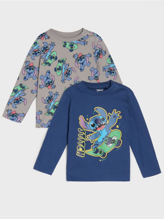 Koszulki z długimi rękawami 2 pack Stitch - SINSAY
