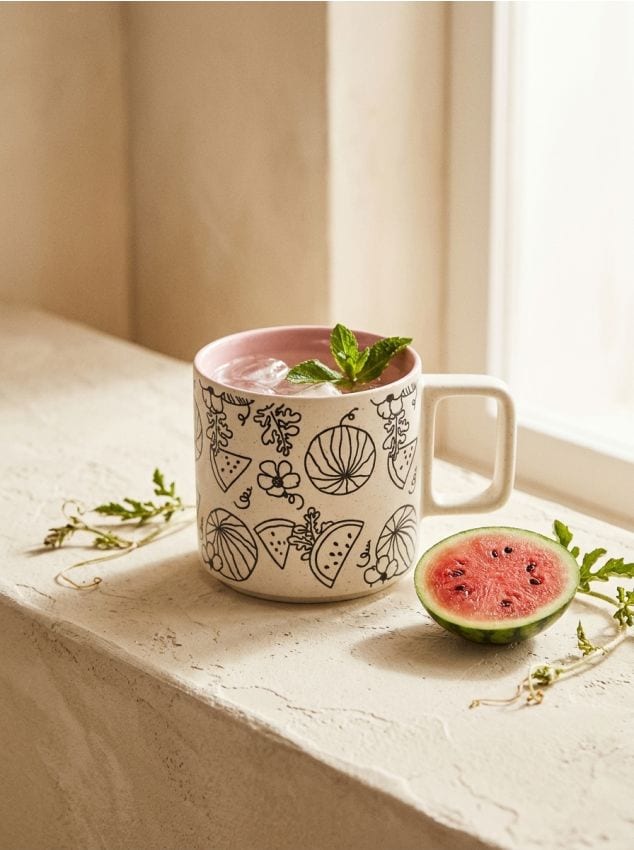 Sinsay - Cană ceramică cu toartă - roz-pastel