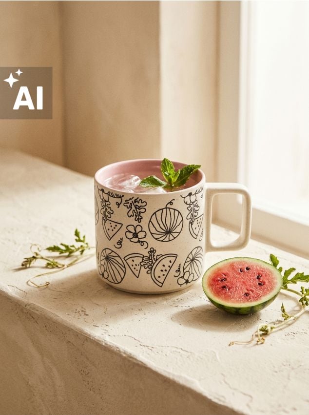Sinsay - Cană ceramică cu toartă - roz-pastel