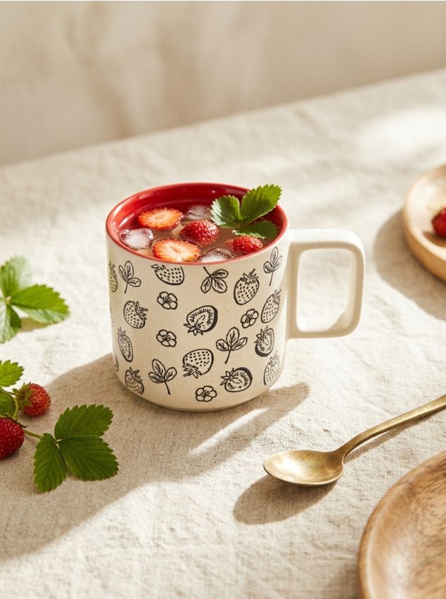Tazza in ceramica con manico - rosso
