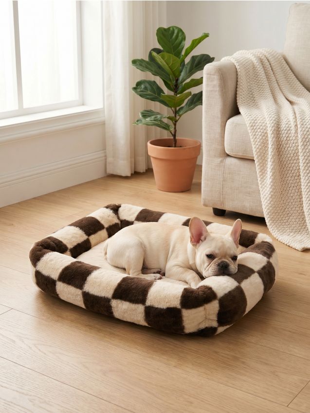 Sinsay - Pat pentru animale de companie cu motiv tablă de șah - nude