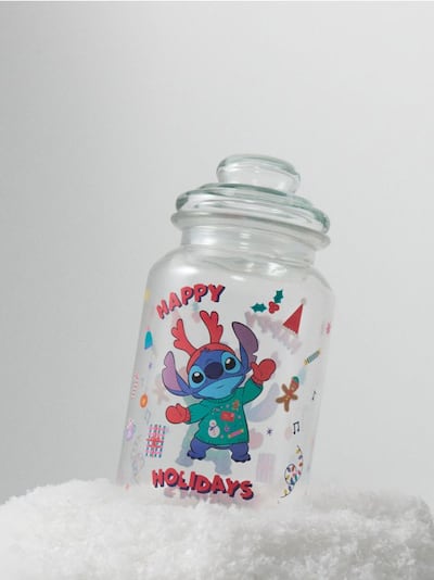 Vánoční sklenice s víčkem Stitch