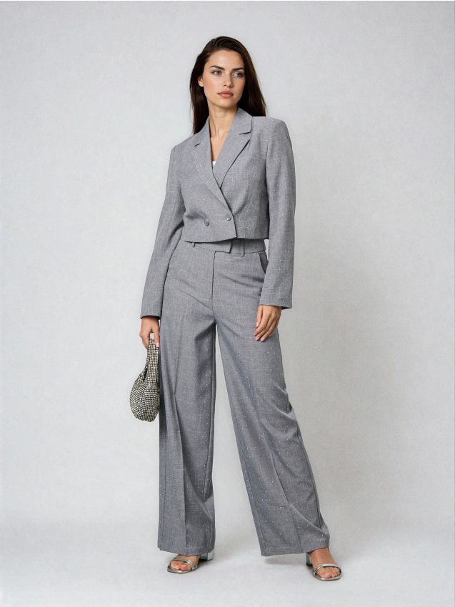 Sinsay - Široké nohavice - svetlošedá