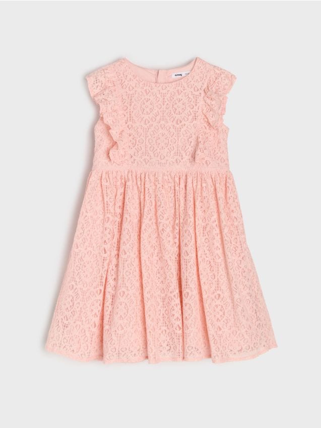 Sinsay - Sukienka babydoll z ozdobnymi falbankami - różowy