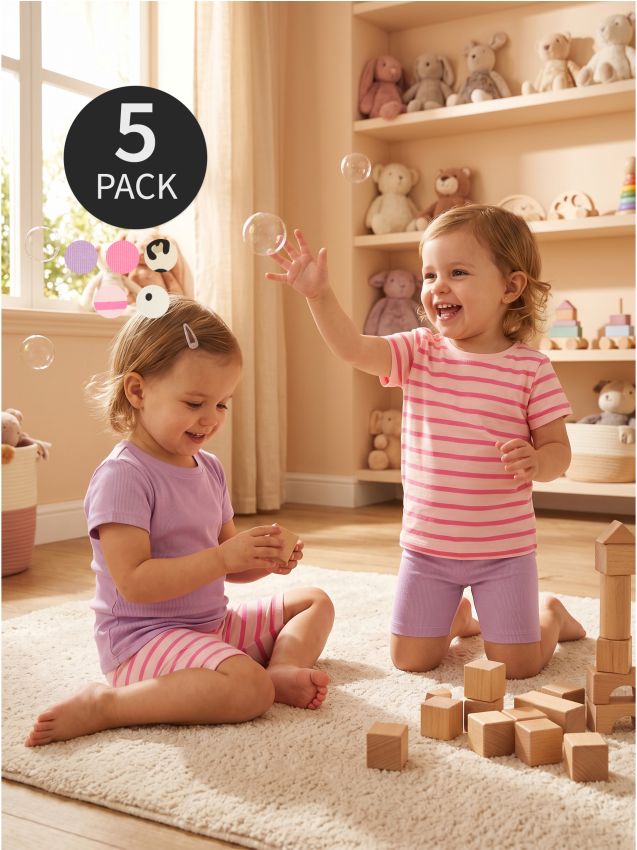 Sinsay - Tricouri din bumbac 5 pack - crem