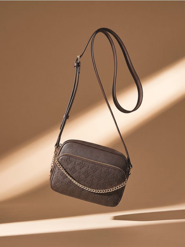 Sinsay - Geantă mică crossbody din piele ecologică cu monogram embossat - multicolor