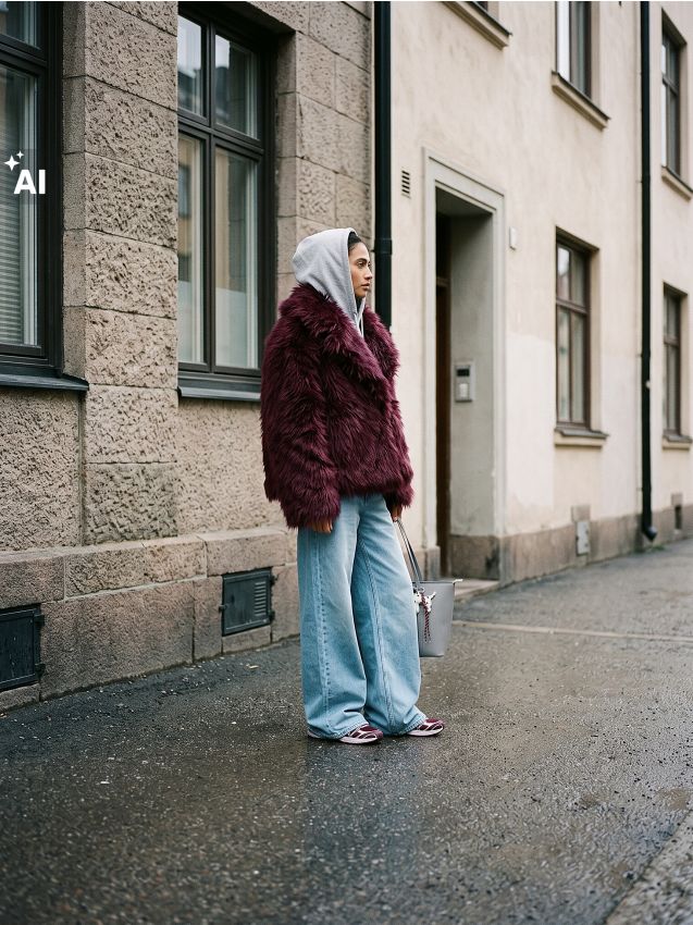 Sinsay - Jakna od umjetnog krzna s ovratnikom