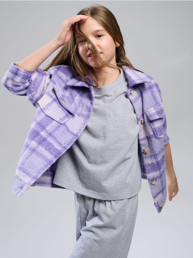 Sinsay - Kurtka koszulowa w kratę z ozdobnymi guzikami - wielobarwny