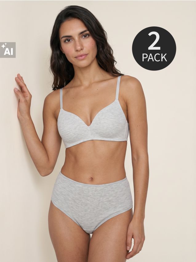 Sinsay - Sutiene cu burete fără sârmă 2 pack - multicolor