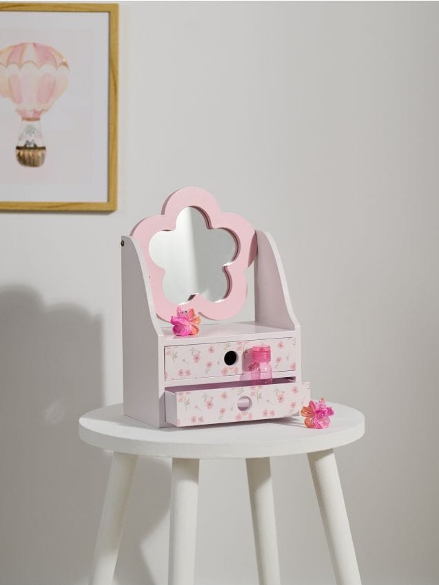 Sinsay - Dulăpior pentru copii cu oglindă și sertare - roz-pastel