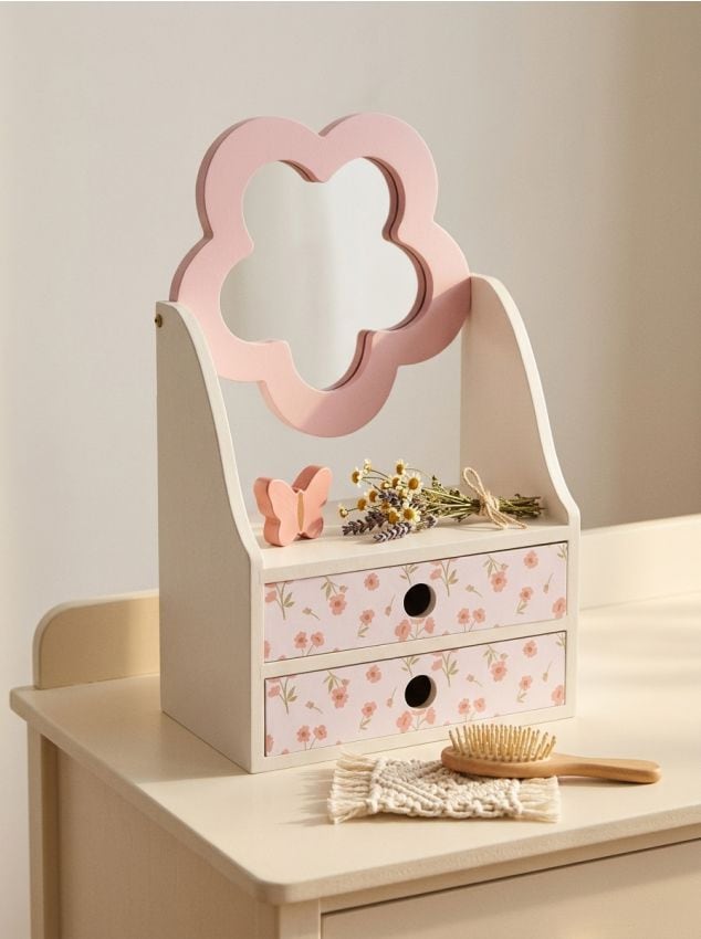 Sinsay - Dulăpior pentru copii cu oglindă și sertare - roz-pastel