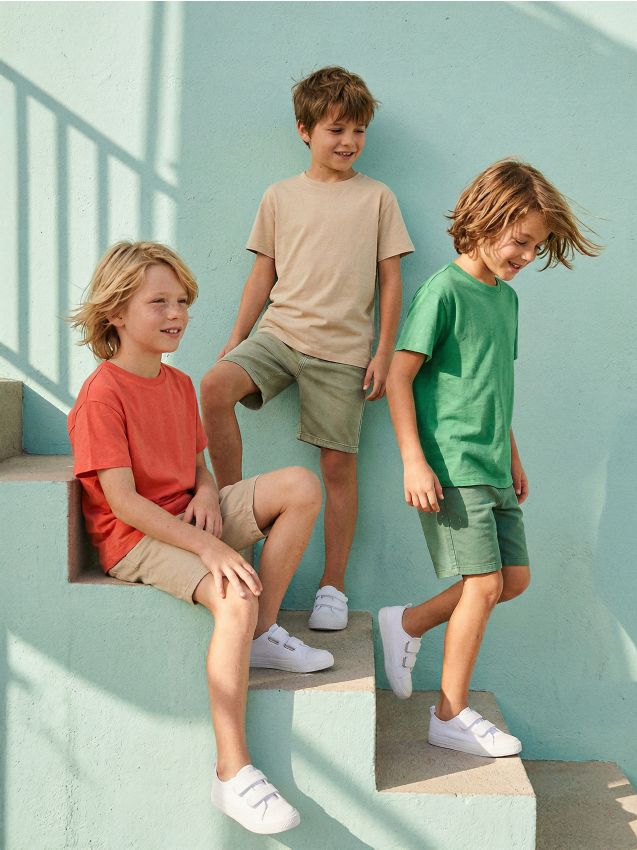 Sinsay - Tricouri din bumbac 5 pack - oranj-mandarină