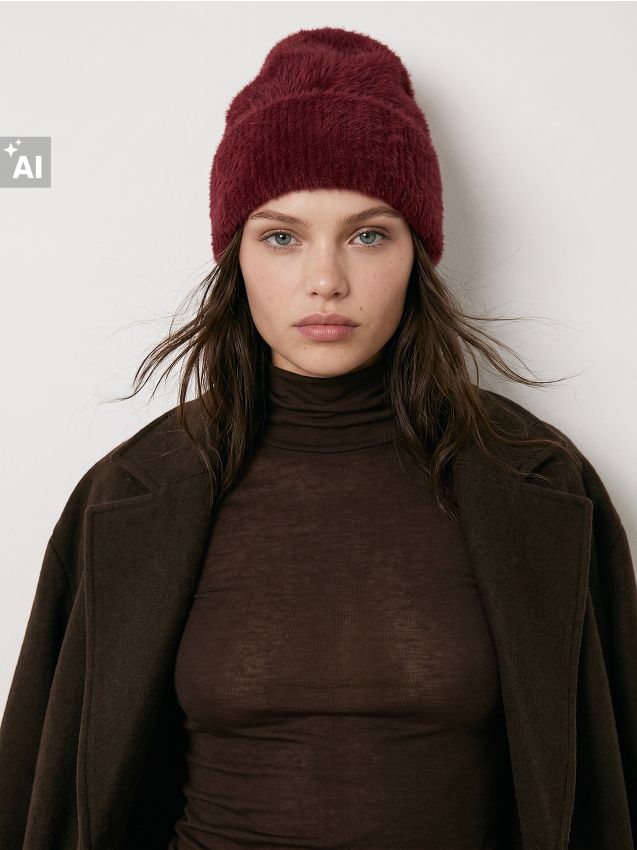 Sinsay - Căciulă din tricot striat - roșu