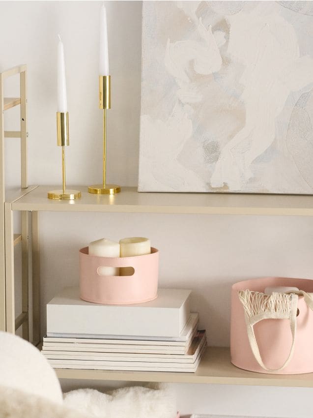 Sinsay - Súprava 2 úložných košov - pastelová ružová