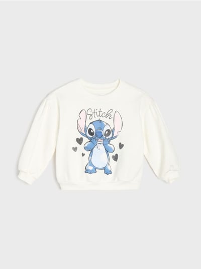 Бавовняний світшот crewneck з принтом Stitch